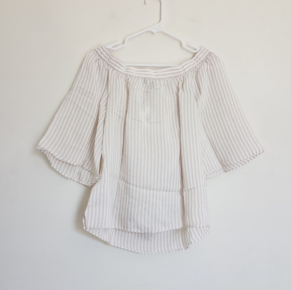 7 For All Mankind Off the Shoulder Striped Blouse size XS - Picture 2 of 7